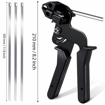 Cable Tie Gun，Stainless Steel Zip Tie Gun, Special Tool For Fastening And Cutting Metal Cable Ties. Stainless Steel Zip Tie Tool Used to Repair Fence, Pipe Wrap, Outdoor bundling - color: Tool