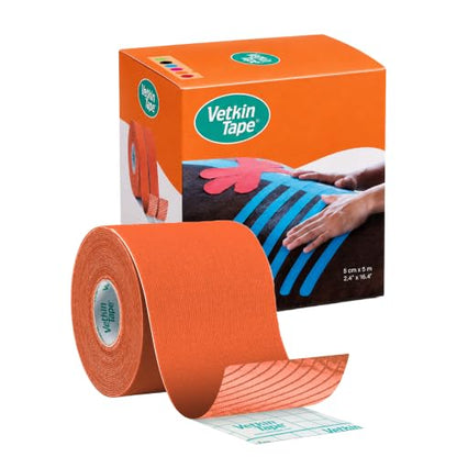 VetkinTape Canine & Equine Kinesiology Tape | Veterinary Tape 2.4" - color: Orange