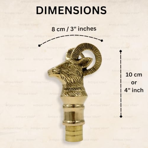 Walking Stick Handles Replacement with Brass Collar Ring Pet Handle for Wood Canes Costume Prop Casual Unisex Gift