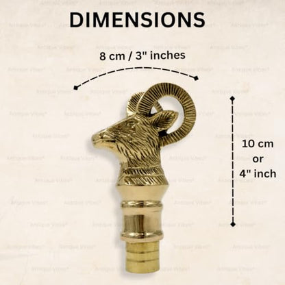 Walking Stick Handles Replacement with Brass Collar Ring Pet Handle for Wood Canes Costume Prop Casual Unisex Gift