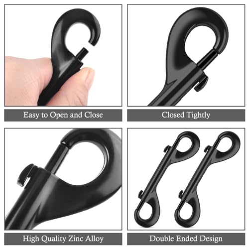 ERKOON Extra Large 4.7 inch Double Ended Bolt Snaps Hooks 220lbs Load Capacity Zinc Alloy Double Sided Clips Heavy Duty Trigger Snap for Dogs Leashes/Water Bucket/Horse Feed/Hammocks (16 Pack) - size: 16 Pack