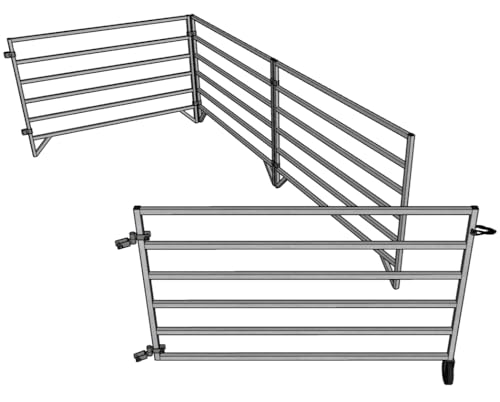 Aluminum 5 FT X 10 FT 6 Rail 40" Tall Sheep & Goat ADD-ON STALL KIT Panel Pen