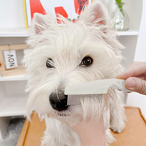 Kopal Flea Combs & Lice Brushers for Dogs and Cats, Fine Tooth Combs 3-pc, White