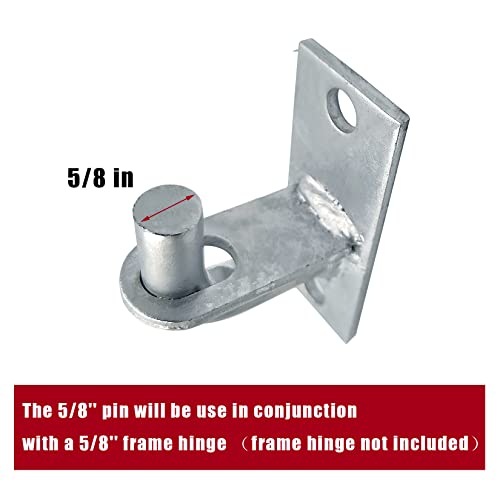 2 Pack Wall Mount Gate Hinges, Heavy Duty Chain Link Fence Gate Hinges with 5/8 Hinge Pin for Fences & Farm Gates, Silver - color: Silver-2pcs