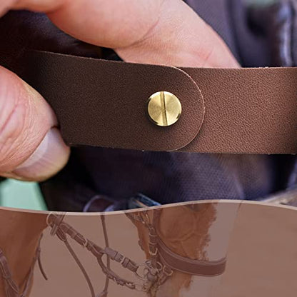 Chunful 6 Pcs Leather Breakaway Halter Replacement Straps for Horses - color: Brown