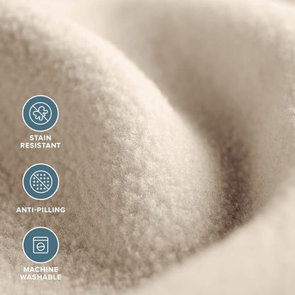 Bare Home Polar Fleece Blanket (Throw, Sand) - color: 11 - Sand, size: Throw