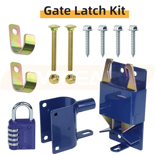 Blue Two Way Gate Latch – Heavy Duty Farm Gate Latch - color: 1 Pack Blue Two Way Gate Latch