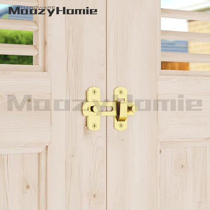 4 Inch Flip Latch Gate Latches, 180 Degree Flip Barn Door Lock Latch, Heavy Duty SUS304 Stainless Steel Flip Sliding Latch, Bolt Buckle Lock for Barn Wood Fence Sliding Doors, Gold, 2 Pack - color: Gold