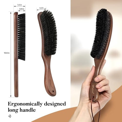 BFWood Clothes Brush, Boar Bristle Lint Brush for Suits, Cashmere, Wool, Velvet, Suede and Pet Hair, Large Black Walnut Wood Handle - color: Walnut Wood+boar Bristle