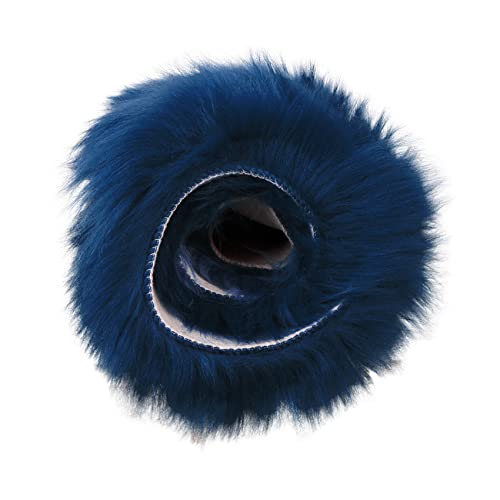 duduta Navy Blue Faux Sheepskin Runner Rugs 2x6 ft, Fluffy Fur Couch Covers - color: Navy Blue, size: 2' x 6'