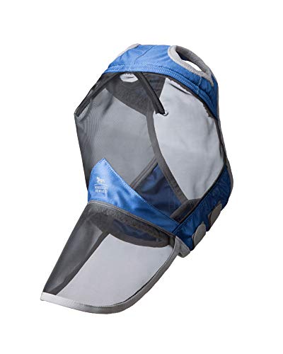Harrison Howard CareMaster Pro Luminous Horse Fly Mask Large Eye Space Full Face Standard with Nose No Ears Aquamarine M Cob - color: Aquamarine, size: Cob (Medium)