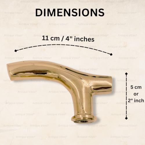 Walking Stick Handles Replacement with Brass Collar Ring Pet Handle for Wood Canes Costume Prop Casual Unisex Gift