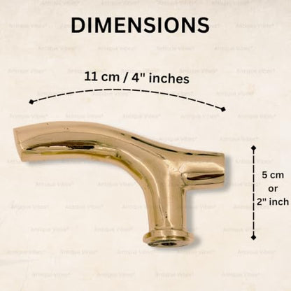 Walking Stick Handles Replacement with Brass Collar Ring Pet Handle for Wood Canes Costume Prop Casual Unisex Gift