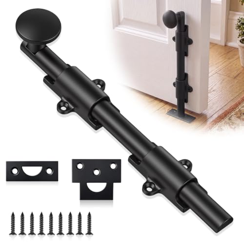 Tandefio 8" Dutch Door Bolt Heavy Duty Latch for Gate, Black | Solid Brass Slide Cane Bolt Hardware Locks Attic Latch for Dutch Sliding Barn Door Wooden Fence Metal Gate, Screws Included - color: Black, size: 8 Inch