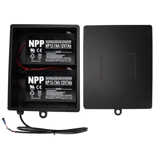 2025 New Upgraded Steel Battery Box with 2 Batteries Kit(12V 7AH Lead-Acid), for 12/24V Driveway Swing Gate Opener, Upgraded ABBT Battery Box Kit (Kit with 2 Batteries)