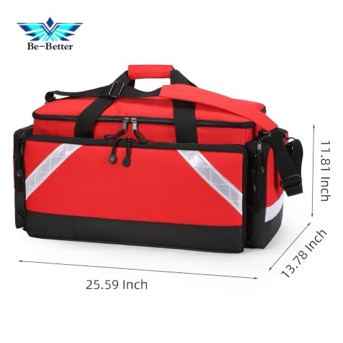 First Aid Bag Empty Medical Bag,Emergency Bag, First Aid Kits Storage Bag for Nursing,Doctors,EMT,EMS,RED - color: Red