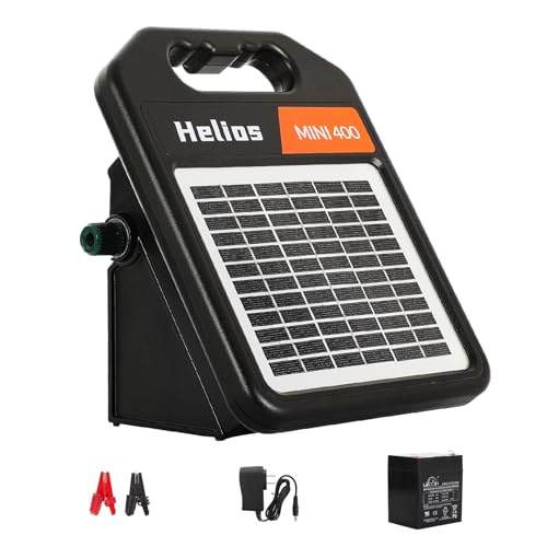 Andmon MINI400 20 Miles Solar Electric Fence Charger with Day/Night Mode 0.4J Output Energy Electric Fence Energizer - size: MINI400-Rear switch