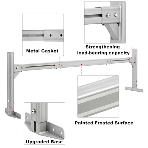 Trailer Ladder Rack, Adjustable Roof Rack for Open/Enclosed Trailers | 800 lb capacity. Painted frosted aluminum. 2 ratchet straps. Fits 5.7'-8.1' trailers. Height adjustable. Patent USD1011870S.