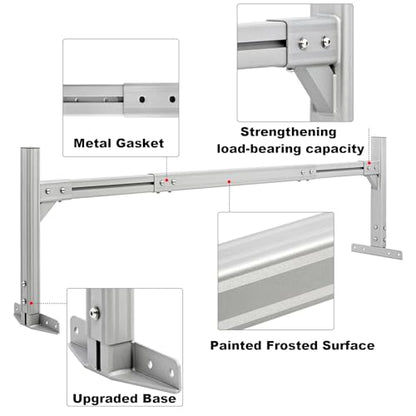 Trailer Ladder Rack, Adjustable Roof Rack for Open/Enclosed Trailers | 800 lb capacity. Painted frosted aluminum. 2 ratchet straps. Fits 5.7'-8.1' trailers. Height adjustable. Patent USD1011870S.