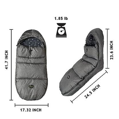 CozyMe Stroller Footmuff, Stroller Hooded Blanket for Toddler, Stroller Bunting Bag with Multi Purpose Fleece Lined Warm Winter Stroller Cover, M6-4T,Heather Grey - color: grey
