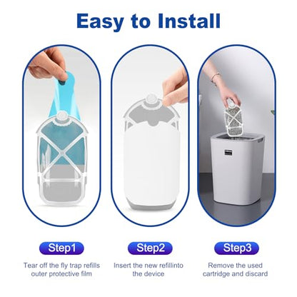 4 Pack Refill Cartridges, 2026 Upgraded Flying Insect Trap Refills Compatible with Flying Insect Trap Indoor Light M364 M364A Fully Compatible Size,Fly Catcher Trap (4 Refill Cartridges)