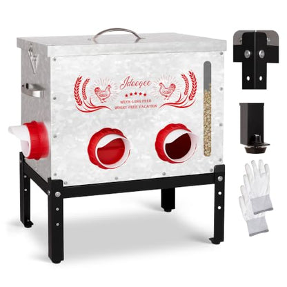 40 LB Large Automatic Chicken Feeder with Visible Feed Window