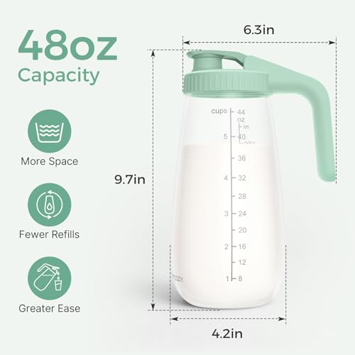 Momcozy Breast Milk Pitcher, Glass Storage Container Wide Mouth, 48oz 1pc - color: Green, size: 48 Ounce-1 Count