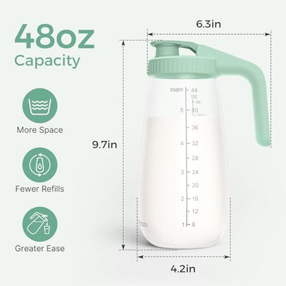Momcozy Breast Milk Pitcher, Glass Storage Container Wide Mouth, 48oz 1pc - color: Green, size: 48 Ounce-1 Count
