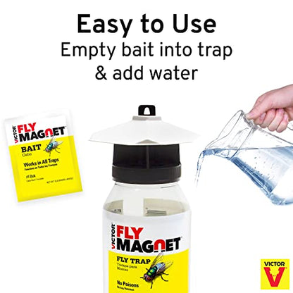 Terro T380 Outdoor Reusable Fly Magnet Fly Trap - Poison Free Trap with Bait (Pack of 2)