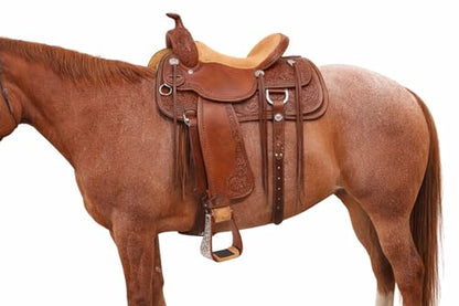 CHALLENGER Horse Western 5" Wide Bronze Engraved Aluminum Rubber Tread Show Stirrups 5176BZ