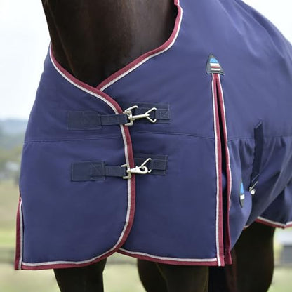 WeatherBeeta ComFiTec Essential Turnout 360g, Navy/Burgundy, 75" - color: Navy/Burgundy, size: 75"
