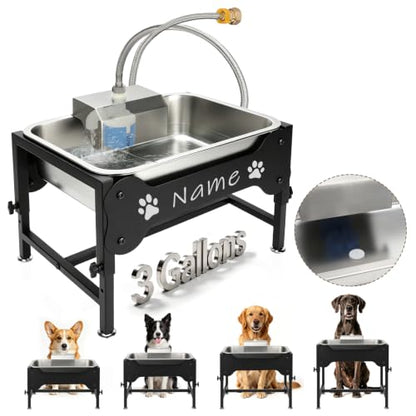 YUEPET Dog Water Bowl Dispenser, Automatic 3 Gallon Elevated Dog Bowl