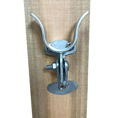1-3/8" Flat Back Wall Mount Fork Gate Latch - Gate Latch Hardware with Screws or Lag Bolt for Gate Frames, Easily Mounts to Wooden Gate Post or Wall - size: 1-3/8"