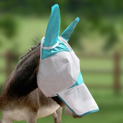 Harrison Howard Mule Donkey Fly Mask Full Face Protection with Nose Cover Mint M - color: Mint, size: Medium