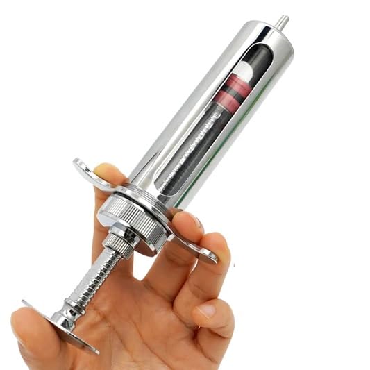 30cc Stainless Steel Injector Reusable Metal Syringe 30ml glass Hypodermic Veterinary Animal Syringe Livestock Pig Cattle Sheep Feeder with locking screws