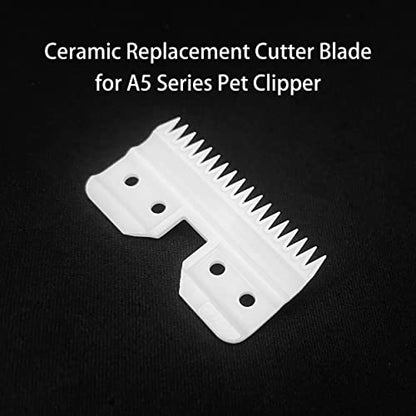 4pcs Oster Fast Feed Clipper Ceramic Blade - Pet Dog Cat Grooming Clipper Replacement Blades, for A5 Trimmer Series, for Andis 18 Teeth Detachable Ceramic Blade Part, for Wahl KM2 KM5 KM10