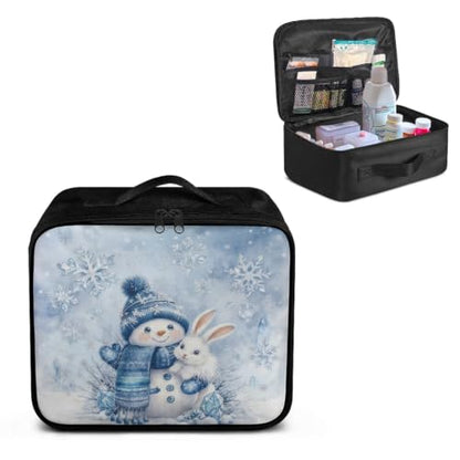 Christmas Snowman First Aid Bag Empty Travel Medicine Bags for Home Car Hiking Medical Supplies Storage Bag Portable - color: Christmas Snowman