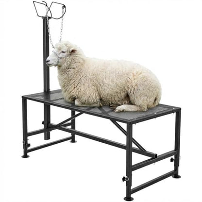 Adjustable Goat Milking Stand 47x23in 500LBS Capacity Heavy Duty | Headpiece & Nose Loop, Height Adjustable, Multi-Purpose