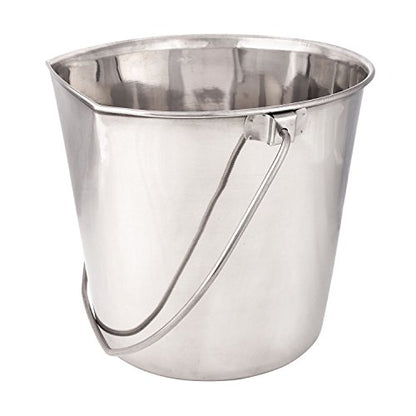 ProSelect Stainless Steel Flat Sided Pails — Durable Pails for Fences, Cages, Crates, or Kennels - 6", 2-Quart - size: 2-Quart