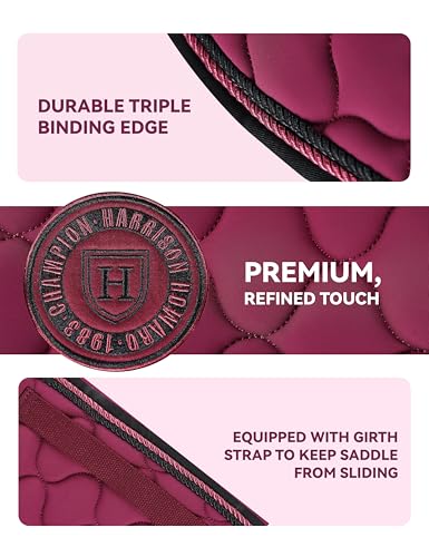 Harrison Howard All Purpose Saddle Pad, English Saddle Pad, Wither Contour - color: Burgundy