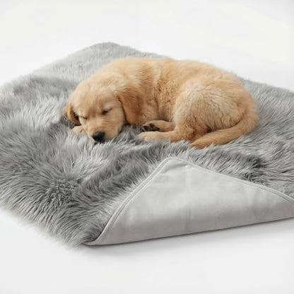 IHAPPYDOG Faux Fur Dog Blanket, Waterproof Couch Cover, Grey 40"x30" - color: Grey, size: 40" x 30"