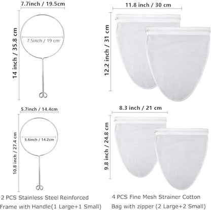 WMKGG Ultra Fine Mesh Strainer Bags, Reusable Mesh Filter Bags - size: Large Size + Small Size