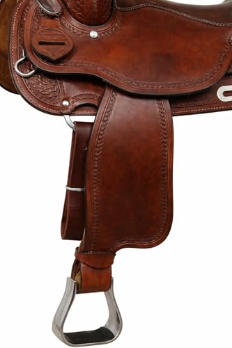 Horse Saddle Bell Stirrups Width 4-3/4" Western Brown Leather 5101