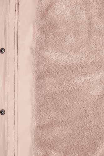 BodiLove Women's Fur Hooded Thickened Jacket with Fleece Lining - color: Beige-w/ Velvet Fur Trim, size: Medium