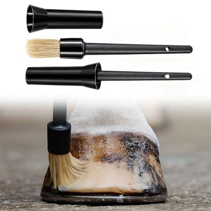 2 Set Hoof Oil Brush for Horses with Cap Black for Horse Soft Gentle Hoof Care Applicator to Restore Dry and Fragile Hooves Moisturizer Horse Face Cleaning Brush