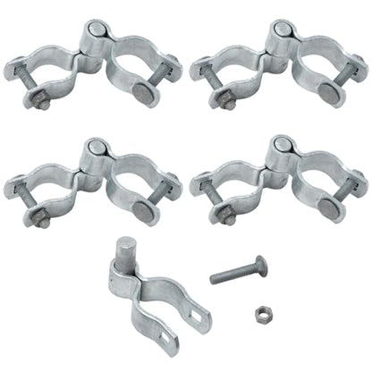 VIVIDA 1-3/8" Chain Link Gate Hinge, Fence Pipe Gate Hinge Kit - color: Silver (5 Male+4 Female), size: 1-3/8"