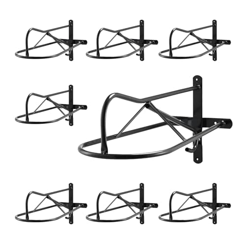 VEVOR Wall Mount Saddle Rack, 27.3 x 16.3 x 12.5 in, 8 Packs Horse Saddle Rack with Pad Bar, Portable Saddle Stand for English & Western Saddle, Horse Tack Storage for Equestrian Garden, Black - style: Wall Mounted Saddle Stand-8 Pcs