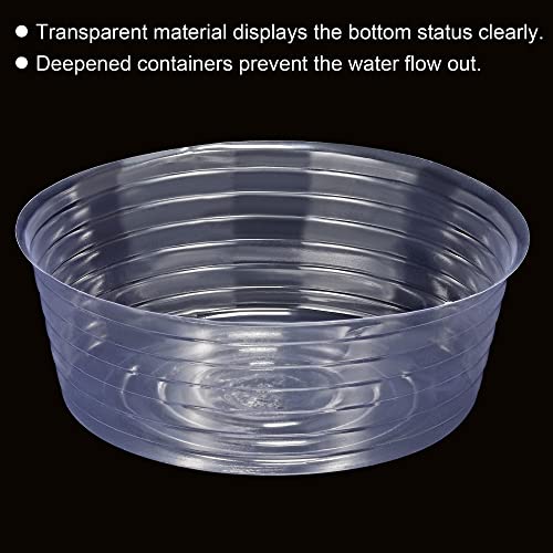 MECCANIXITY Plant Pot Saucer 10 Inch Plastic Round Flower Drip Tray for Indoor Outdoor, Clear Pack of 20 - size: 25.4x9cm