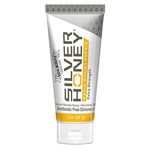 Absorbine Silver Honey Rapid Wound Repair Ointment 2oz Tube, Manuka Honey + MicroSilver BG, Horse & Large Animal Wound Care