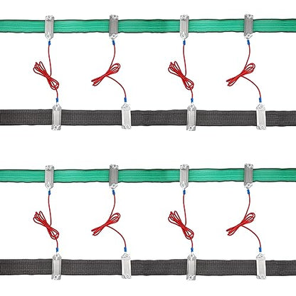 Kanayu 8 Pcs Electric Fence Tape Connector Polytape to Polytape Connector 40mm Electric Tape for Fence Connection with 90 cm Wire for 1/2" to 1-1/2" Width | Wire and Tape Plates, 40mm Electric Tape, with 90 cm Wire for 1/2" to 1-1/2" Width Polytape, for F